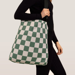 Sac Ajustable Motif à carreaux vert et crème sophistiqué