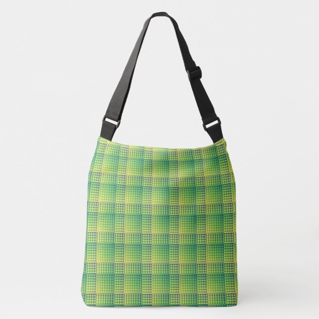 Sac Ajustable Motif Abstrait Damier Vert Bleu (Devant)