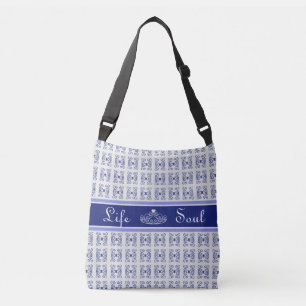 Sac Ajustable Motif abstrait et diadème en bleu et blanc