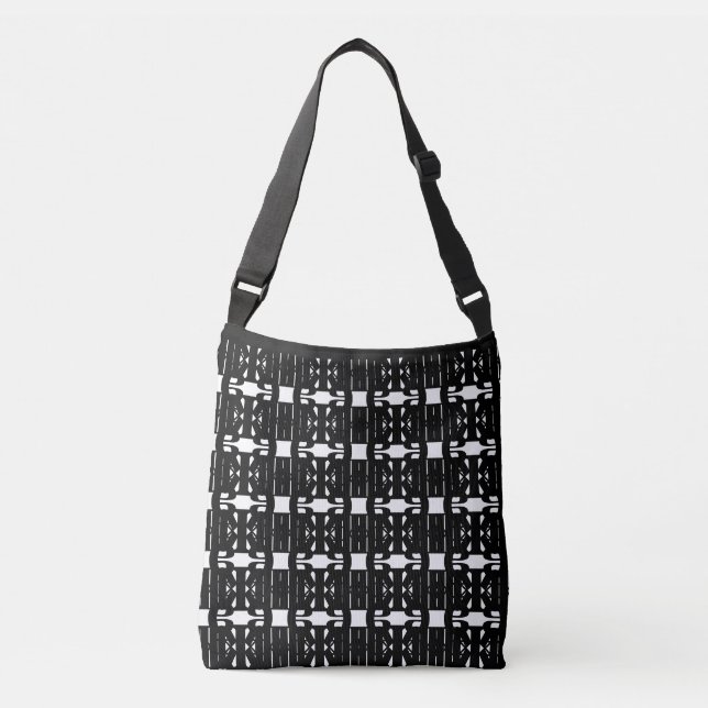 Sac Ajustable Motif Abstrait géométrique noir et blanc élégant (Devant)