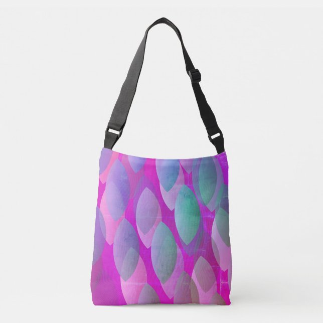 Sac Ajustable Motif Abstrait moderne | Magenta Purple Rose Turqu (Devant)