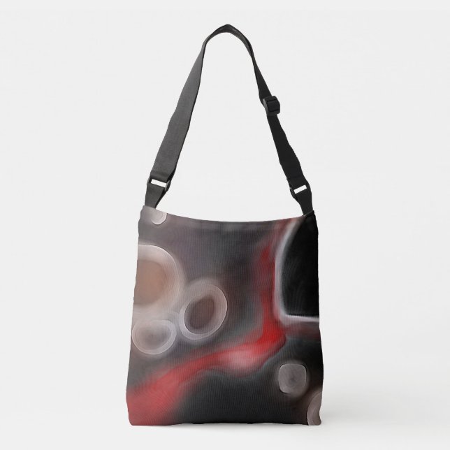 Sac Ajustable Motif artériel : Noir, Blanc et Rouge Abstrait (Devant)