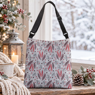 Sac Ajustable Motif botanique moderne rouge et gris