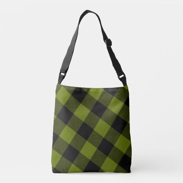 Sac Ajustable Motif carreau vert et noir Rustic Field (Dos)