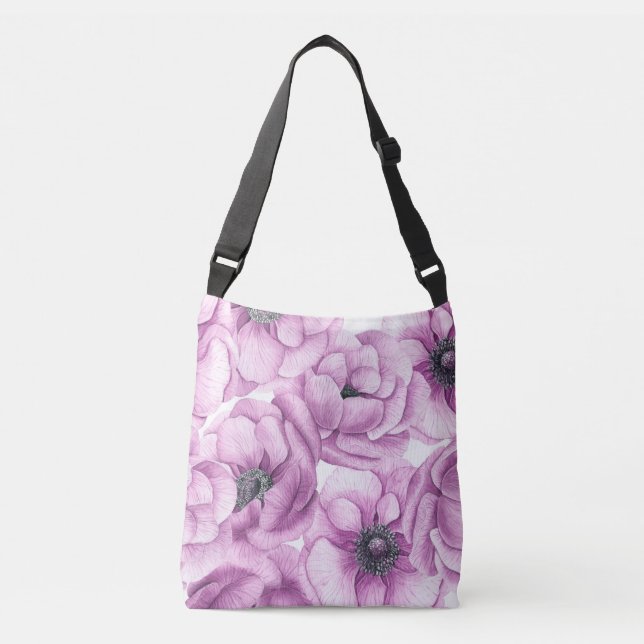 Sac Ajustable Motif d'aquarelle des fleurs d'anémone (Devant)
