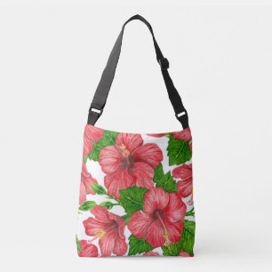 Sac Ajustable Motif d'aquarelle d'hibiscus rouge