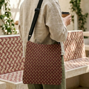Sac Ajustable Motif d'arc rétro transparent en rouge et or