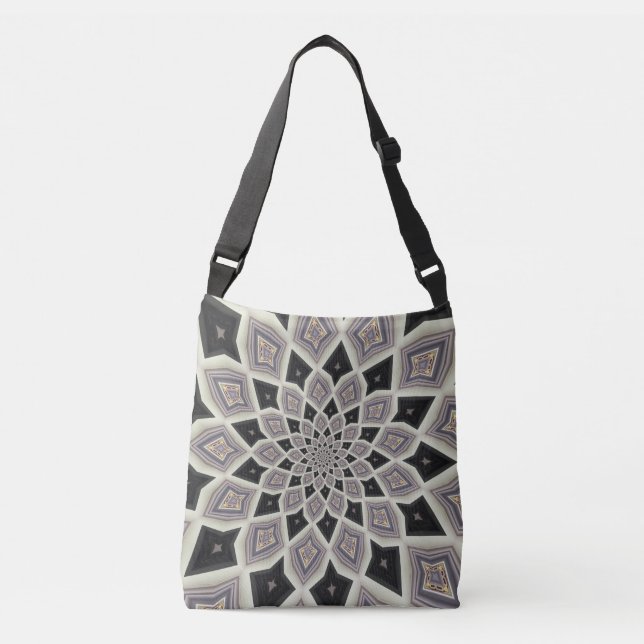 Sac Ajustable Motif d'art en mosaïque fractale en spirale géomét (Devant)