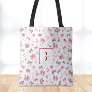 Sac Ajustable Motif de coquette cowgirl chic rose et monogramme
