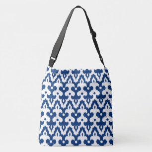 Sac Ajustable Motif de damassé d'Ikat de Marocain, bleu de