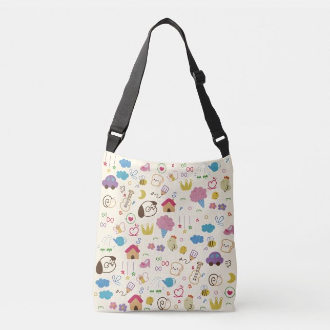 Sac Ajustable Motif de doodle mignon pour enfants (Devant)