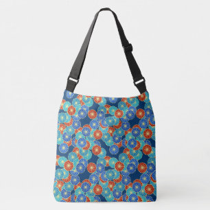 Sac Ajustable Motif de fleur d'art déco - bleu, turquoise et