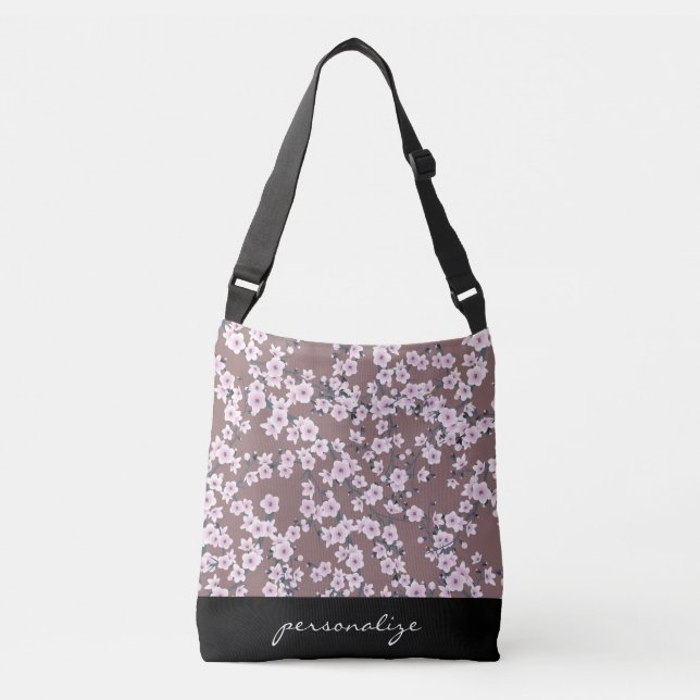 Sac Ajustable Motif de fleurs de cerisier rose (Devant)
