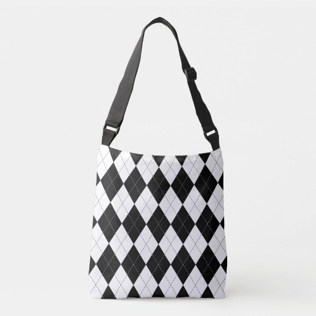 Sac Ajustable Motif de Jacquard géométrique noir blanc (Devant)
