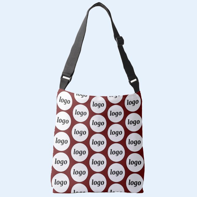 Sac Ajustable Motif de logo simple Entreprise Bordeaux (Simple logo pattern business branding promotional cross body bag)