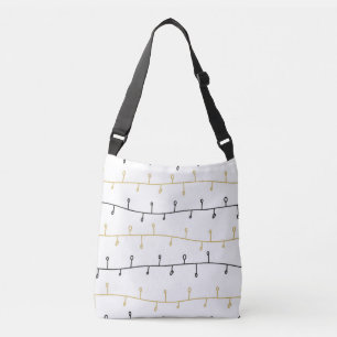 Sac Ajustable Motif de lumières de Noël modernes noir or