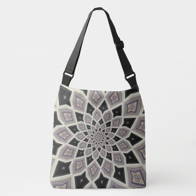 Sac Ajustable Motif de mosaïque fractale en spirale géométrique  (Devant)