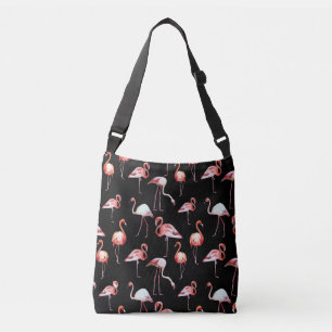Sac Ajustable Motif de noir de flamant d'aquarelle tropical