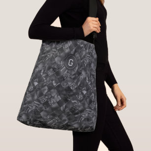 Sac Ajustable Motif de Parties scintillant moderne Monogramme Bl