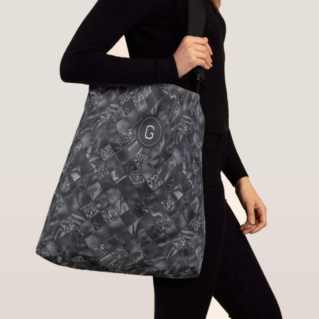 Sac Ajustable Motif de Parties scintillant moderne Monogramme Bl (De près)