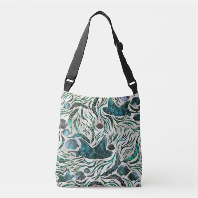Sac Ajustable Motif de poisson stingray et squelette Abalone (Devant)