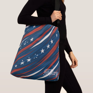 Sac Ajustable Motif de rayures de drapeau américain minimaliste