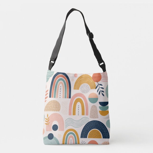 Sac Ajustable Motif de surface abstrait en arc de prisme pastel (Dos)