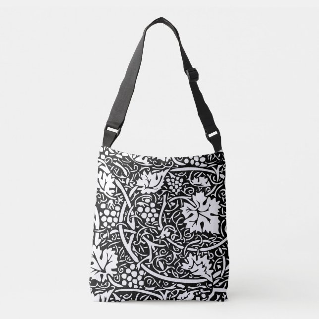 Sac Ajustable Motif de vigne de raisin noir et blanc de William  (Devant)