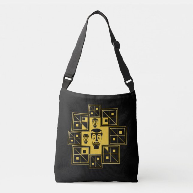 Sac Ajustable Motif de visage africain abstrait moderne (Devant)