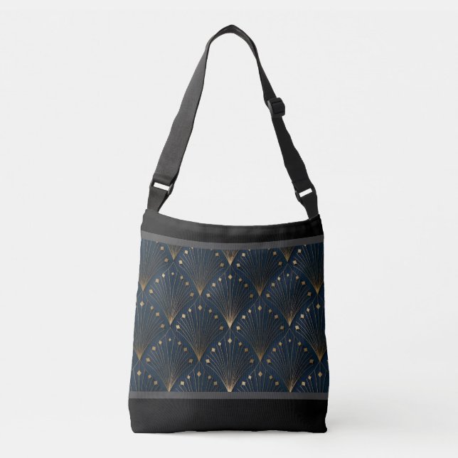 Sac Ajustable Motif déco bleu et or (Devant)