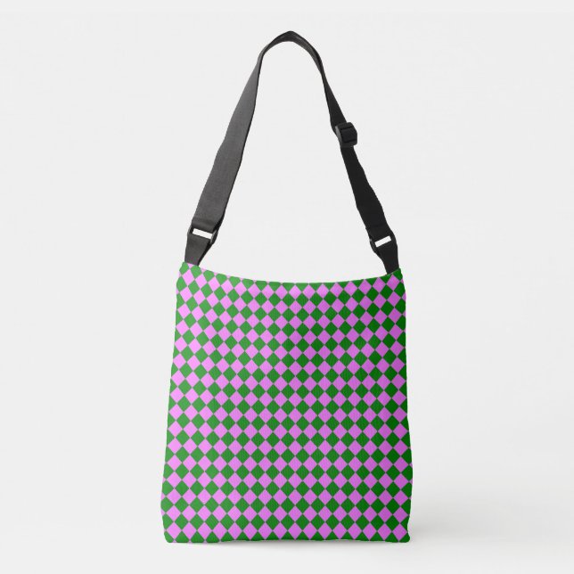 Sac Ajustable Motif diamant Pink Green Checker (Devant)