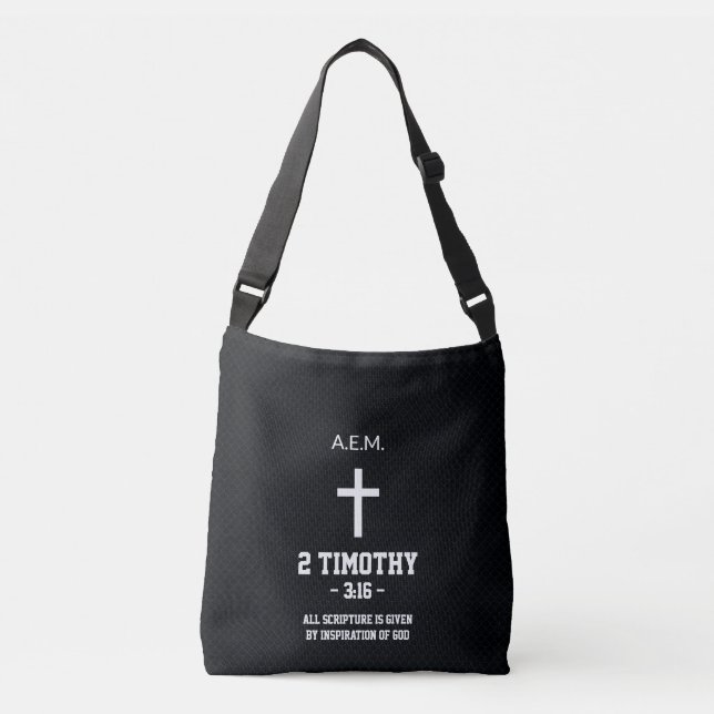 Sac Ajustable Motif Échelles Bleu Noir Verset Biblique Chrétien (Devant)