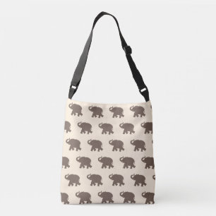 Sac Ajustable Motif éléphant marron sur ivoire