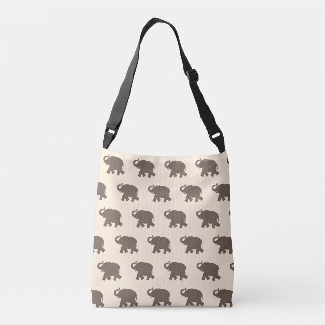Sac Ajustable Motif éléphant marron sur ivoire (Dos)