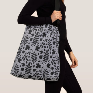 Sac Ajustable Motif Feuille tombé noir sur gris