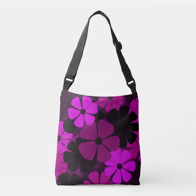 Sac Ajustable Motif floral Art Déco rose gras (Devant)
