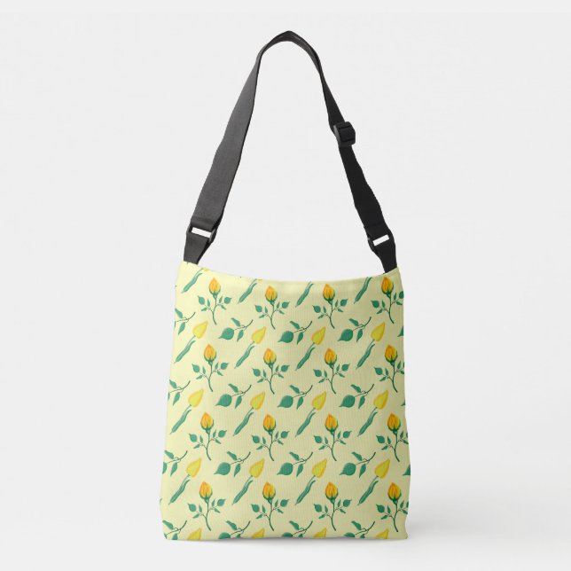 Sac Ajustable Motif floral avec rose jaune et fleurs de tulipe (Devant)