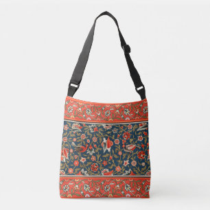 Sac Ajustable Motif floral indo-persan bohème vintage rouge