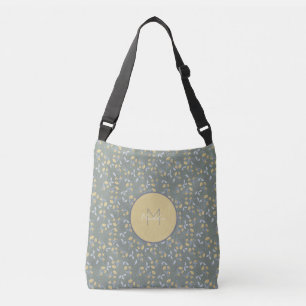 Sac Ajustable Motif floral jaune avec Monogramme