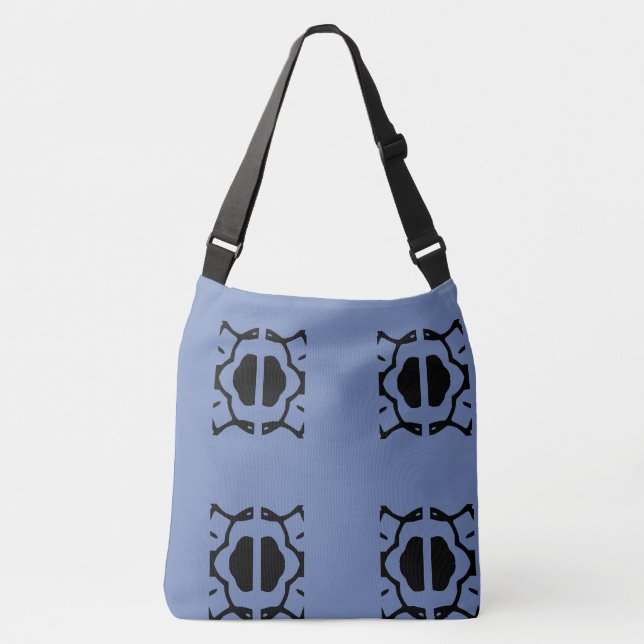 Sac Ajustable Motif géométrique bleu et noir (Devant)