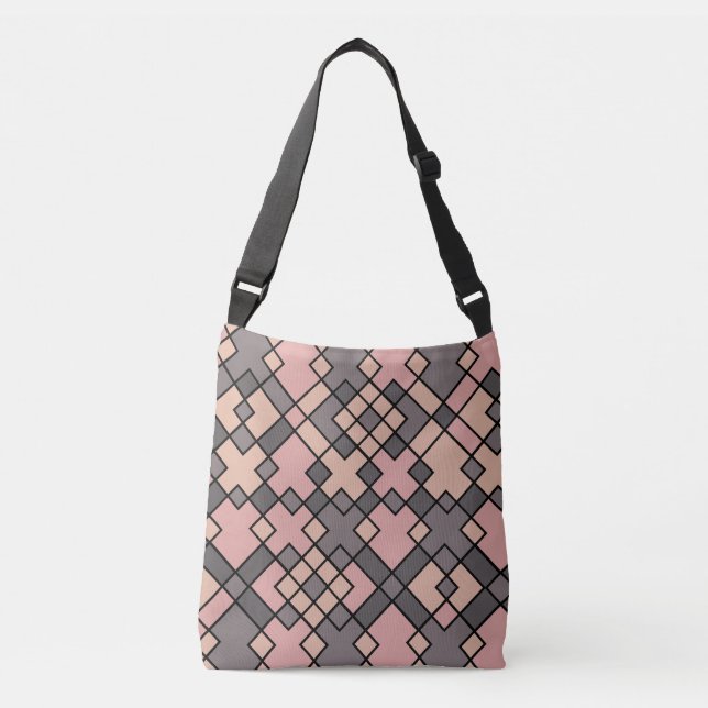Sac Ajustable Motif géométrique rose violet gris (Devant)