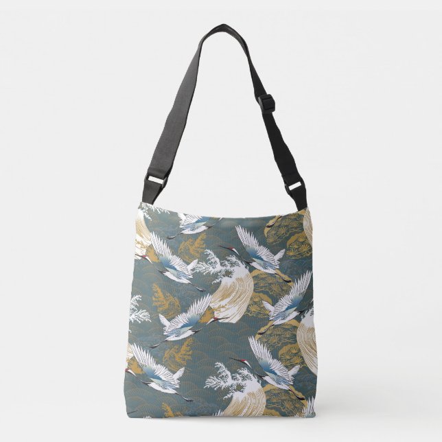 Sac Ajustable Motif japonais Vintage Crane Birds (Devant)