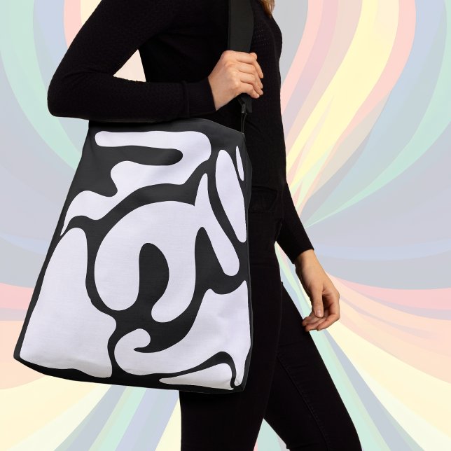 Sac Ajustable Motif libre noir et blanc moderne (Créateur téléchargé)
