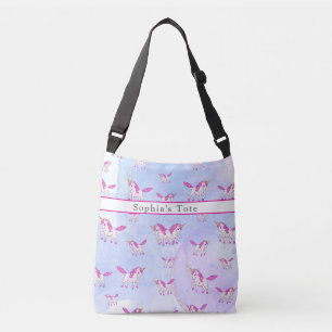 Sac Ajustable Motif licorne rose mignon nom personnalisé