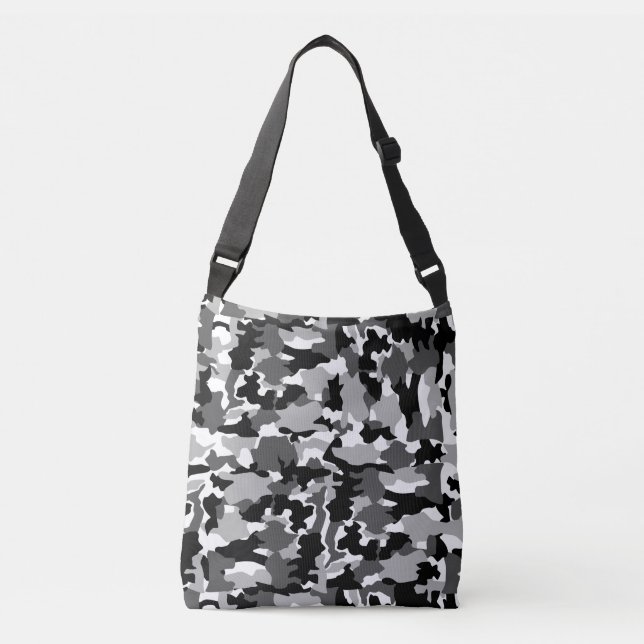 Sac Ajustable Motif noir et blanc de camouflage d'armée (Devant)
