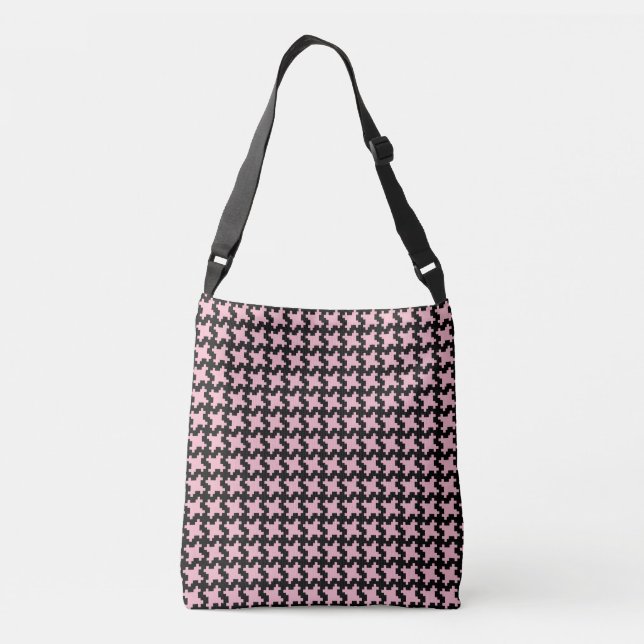 Sac Ajustable Motif noir Houndstooth sur Pink Ladies (Dos)