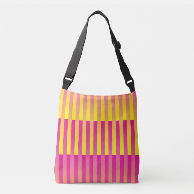 Sac Ajustable Motif rayé orange jaune rose (Devant)
