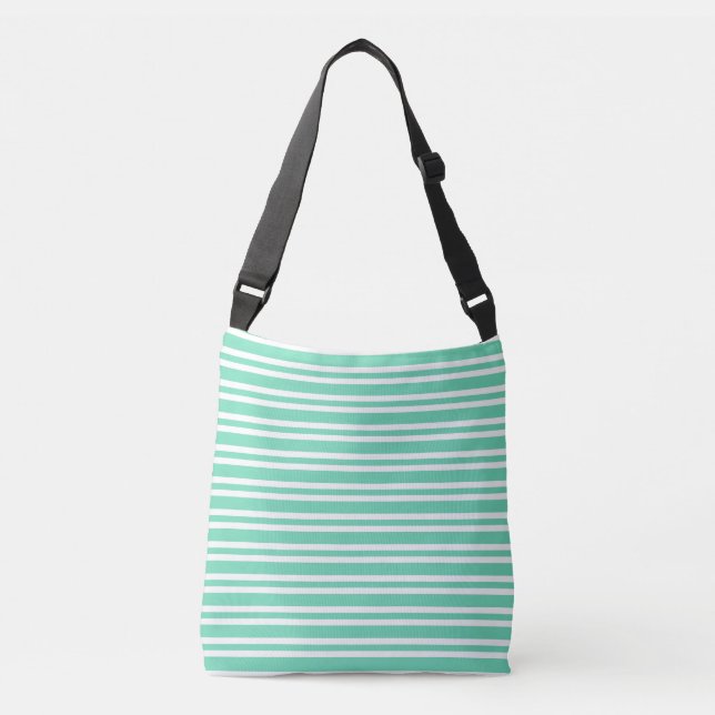 Sac Ajustable Motif rayures blanches Aquamarine (Devant)