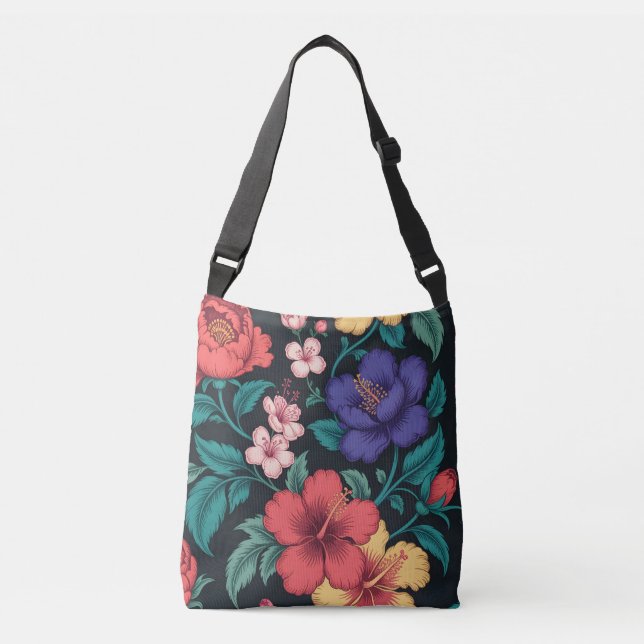 Sac Ajustable Motif répétitif de fleurs sauvages (Devant)