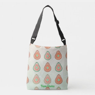 Sac Ajustable Motif Rétro Avocat – Pêche et Vert Menthe